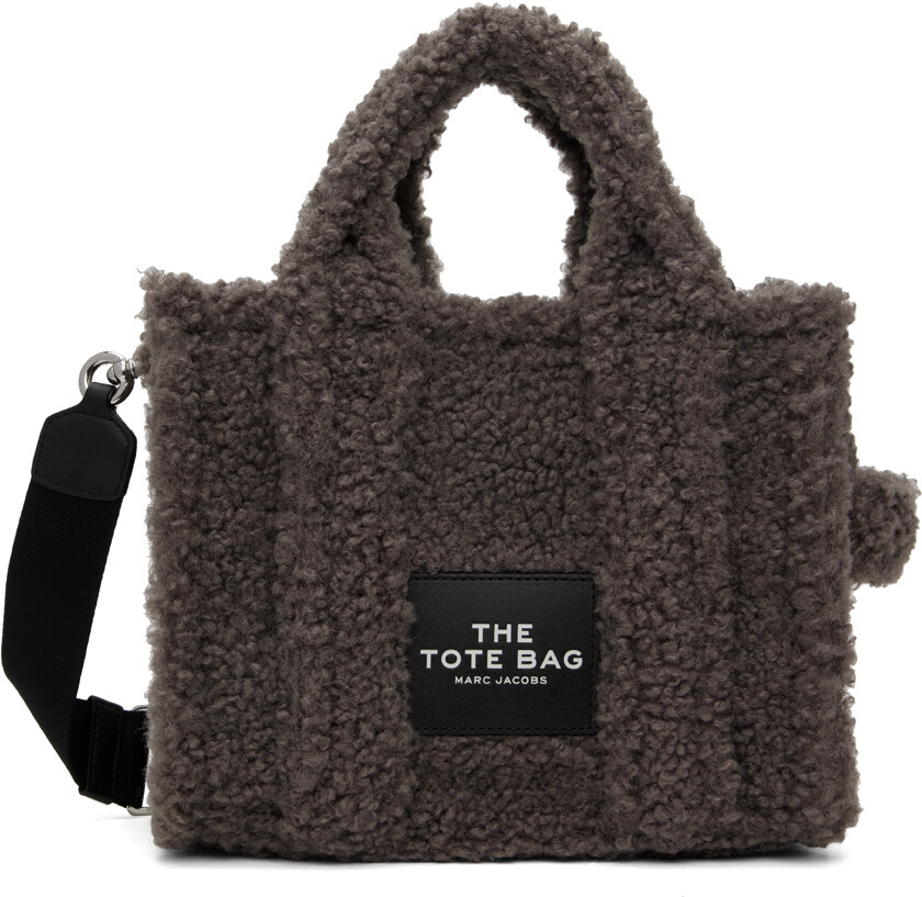 

Серая объемная сумка-тоут The Teddy Mini Marc Jacobs