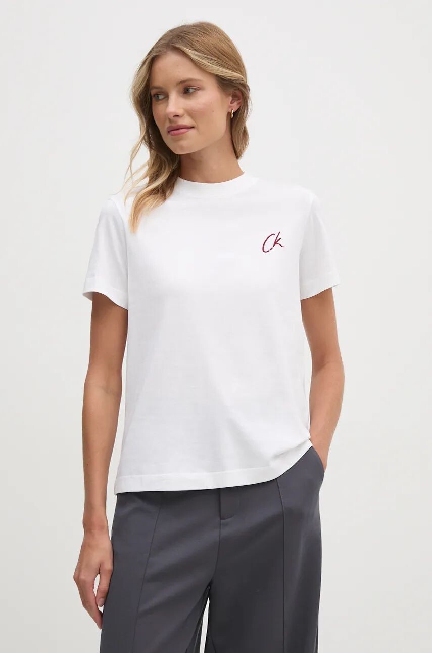 

Хлопковая футболка Calvin Klein Jeans, белый