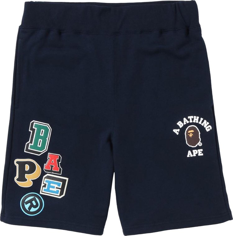Спортивные шорты BAPE Multi Fonts Sweatshorts 'Navy', синий fonts