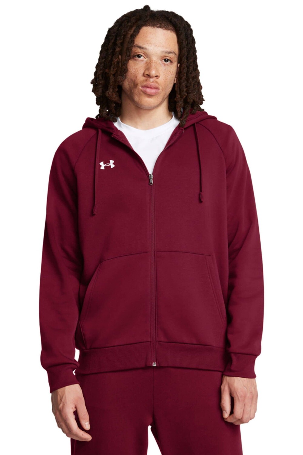 

Флисовая толстовка с капюшоном на молнии Under Armour, красный