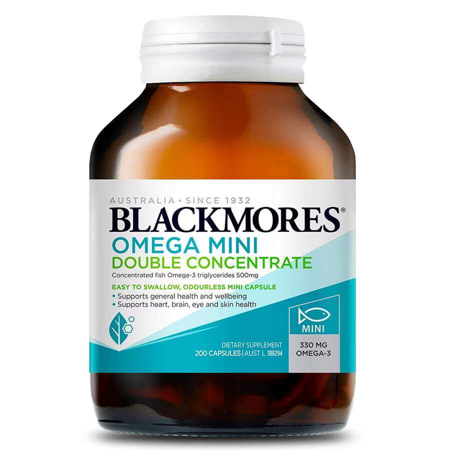 Пищевая добавка Blackmores Omega Mini Double Concentrate, 200 капсул