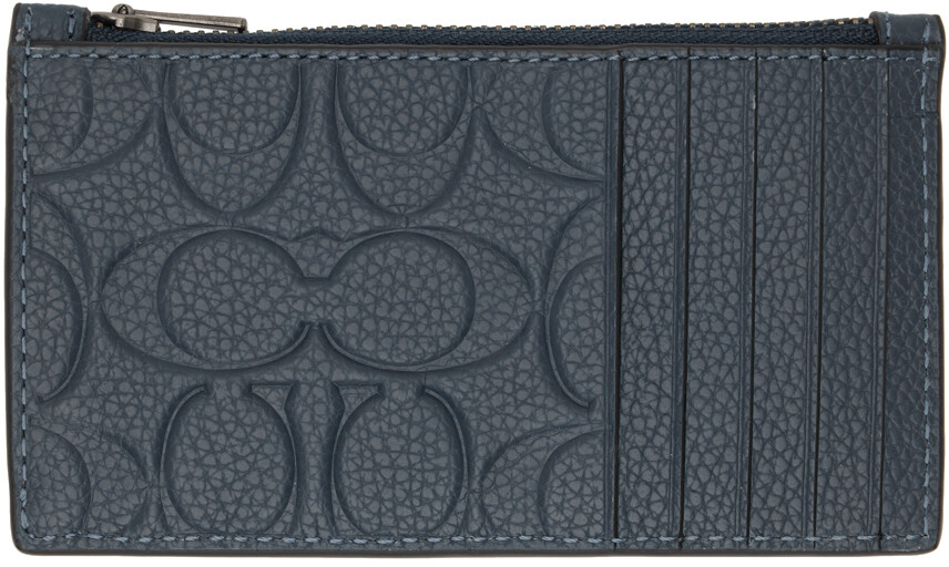 

Визитница на молнии темно-синего цвета Coach 1941