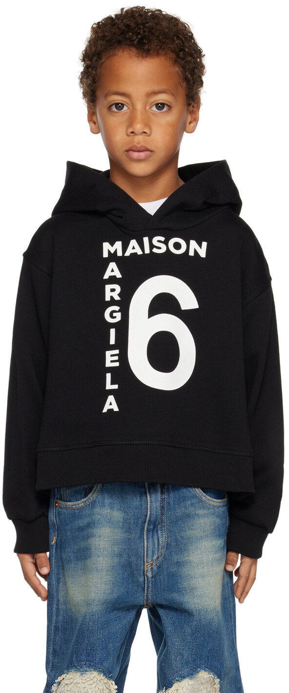 

Детская черная толстовка с принтом MM6 Maison Margiela, Черный