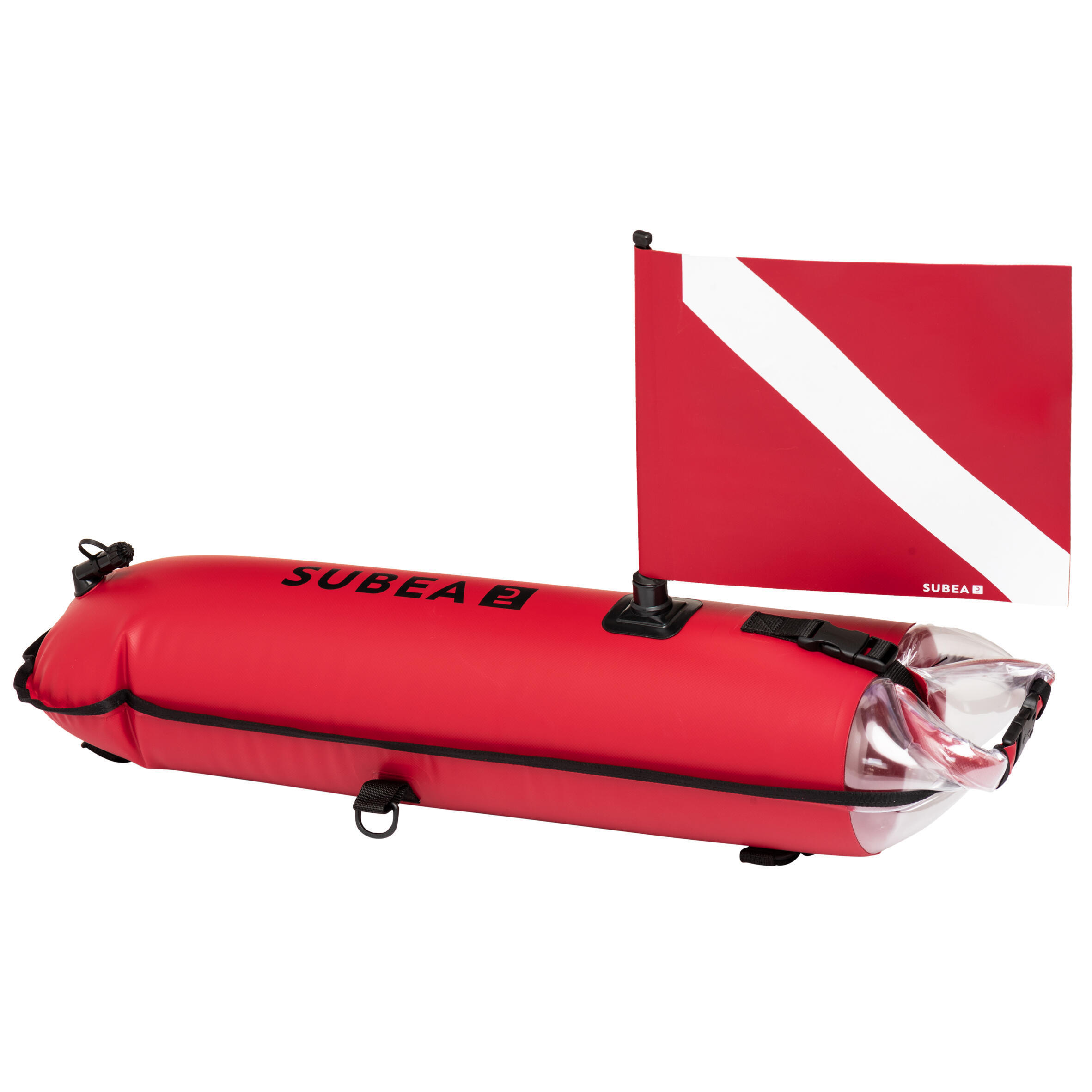 Сигнальный буй SPF 500 водонепроницаемая сумка для фридайвинга SUBEA, кораллово-красный