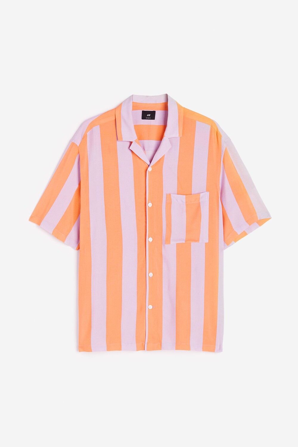 

Рубашка H&M Relaxed Fit Resort Shirt, оранжевый, голубой