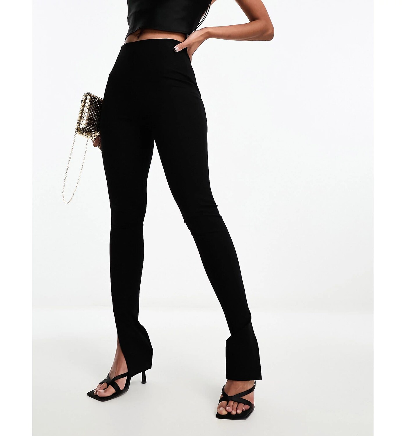 

Леггинсы 4th & Reckless high waisted split, черный
