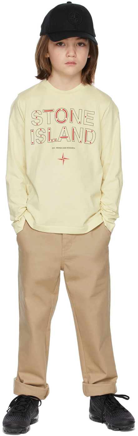 

Детская футболка Off-White с кодом Морзе One с длинным рукавом Stone Island Junior
