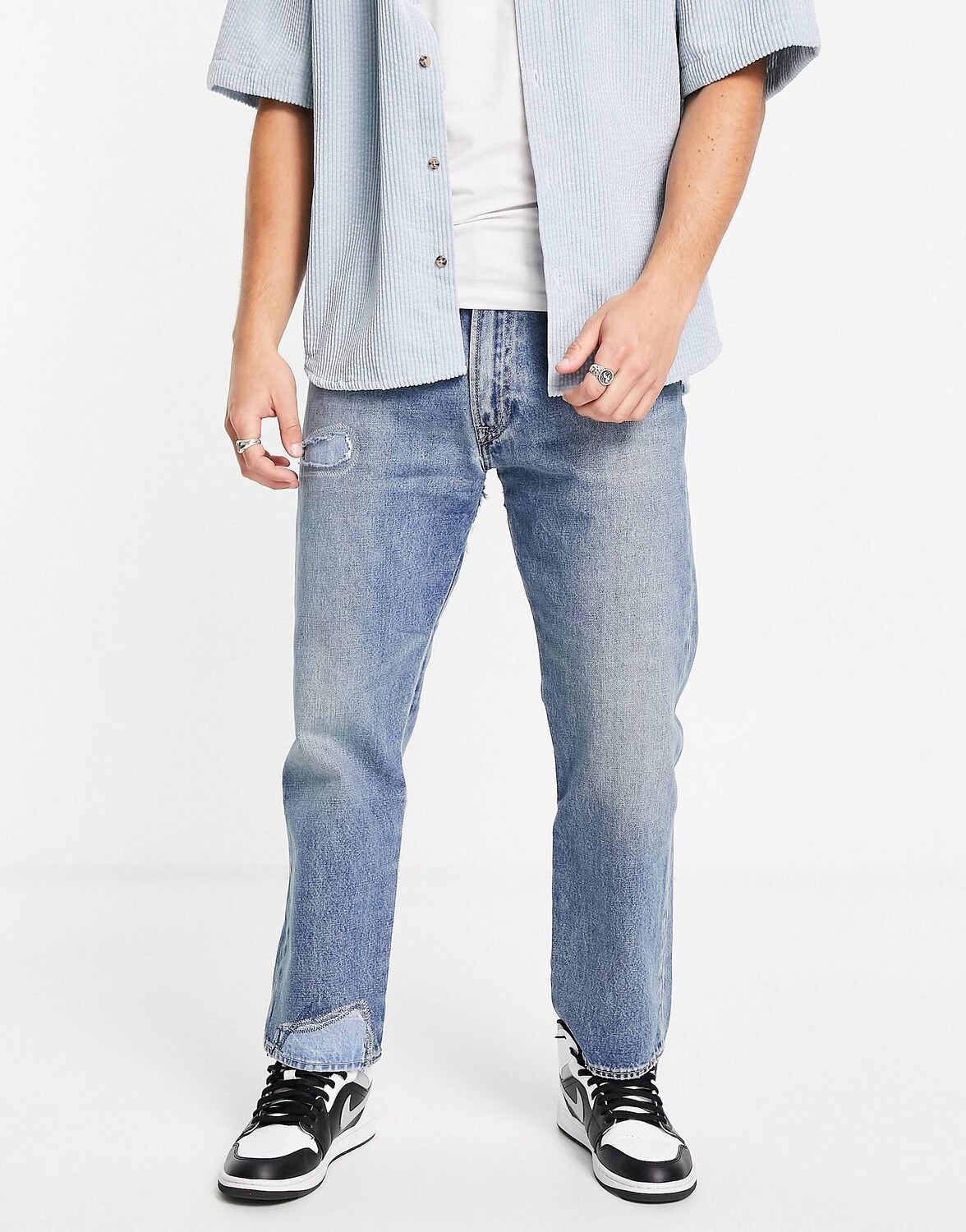 

Синие укороченные джинсы прямого кроя Levi's 551z