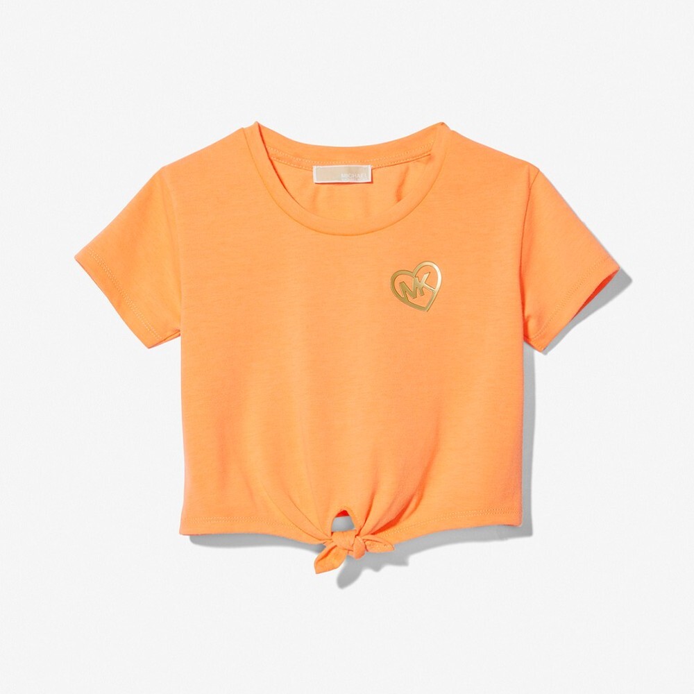 

Футболка Michael Kors Kids Tie-Front Stretch Jersey, оранжевый