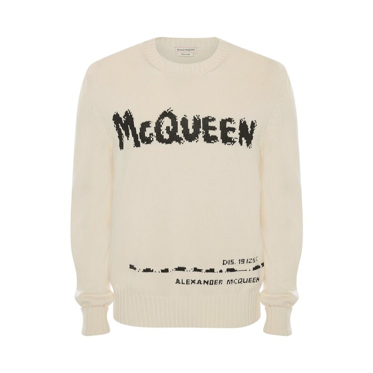 

Джемпер Alexander McQueen Graffiti Jumper 'Ivory/Black', белый