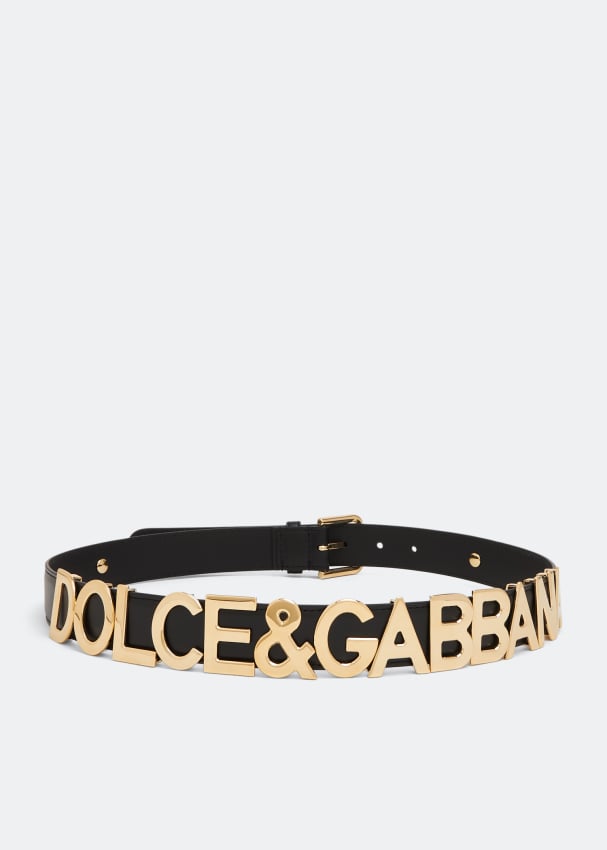 цена Ремень DOLCE&GABBANA Logo lettering belt, черный