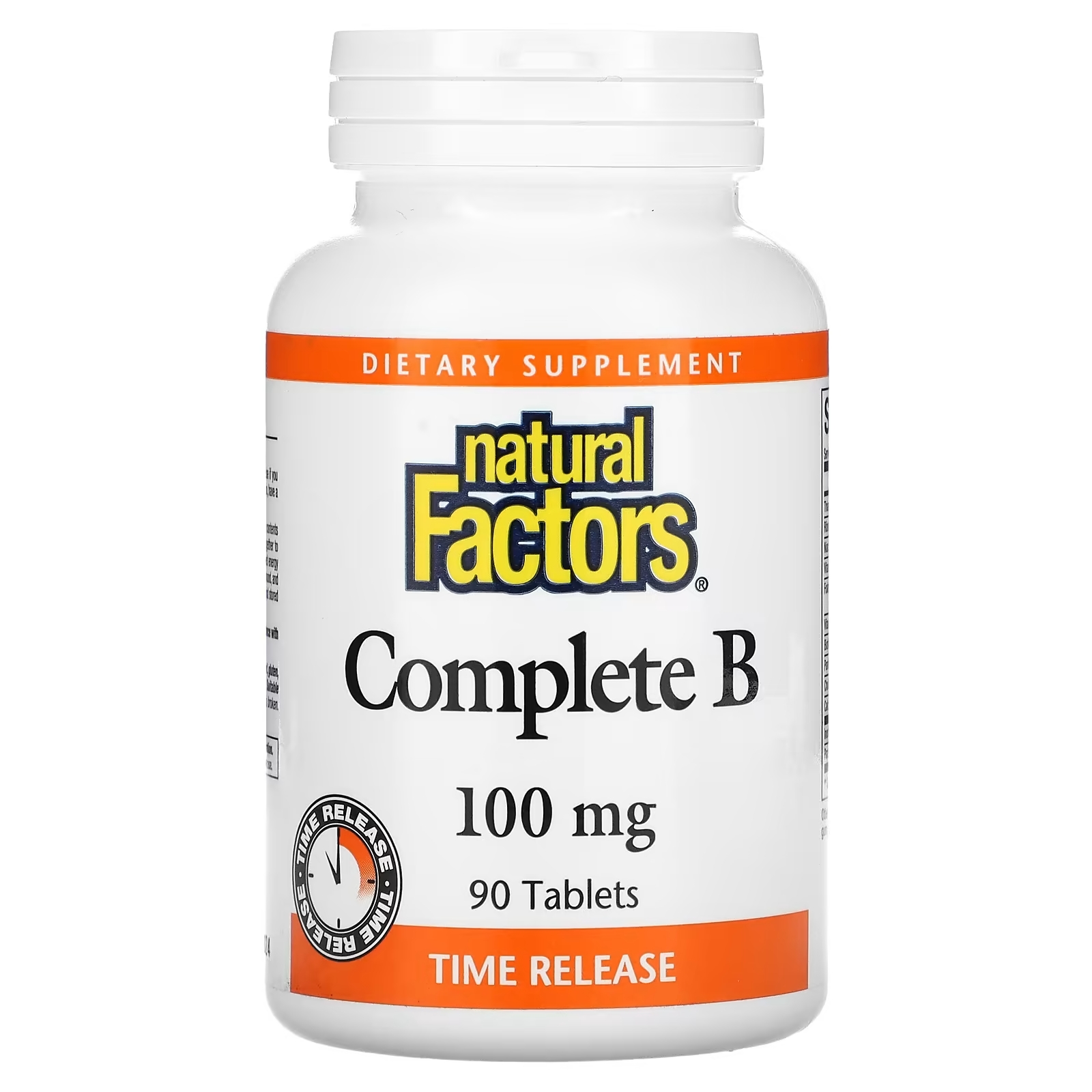 Natural Factors полный комплекс витаминов группы В 100 мг, 90 таблеток