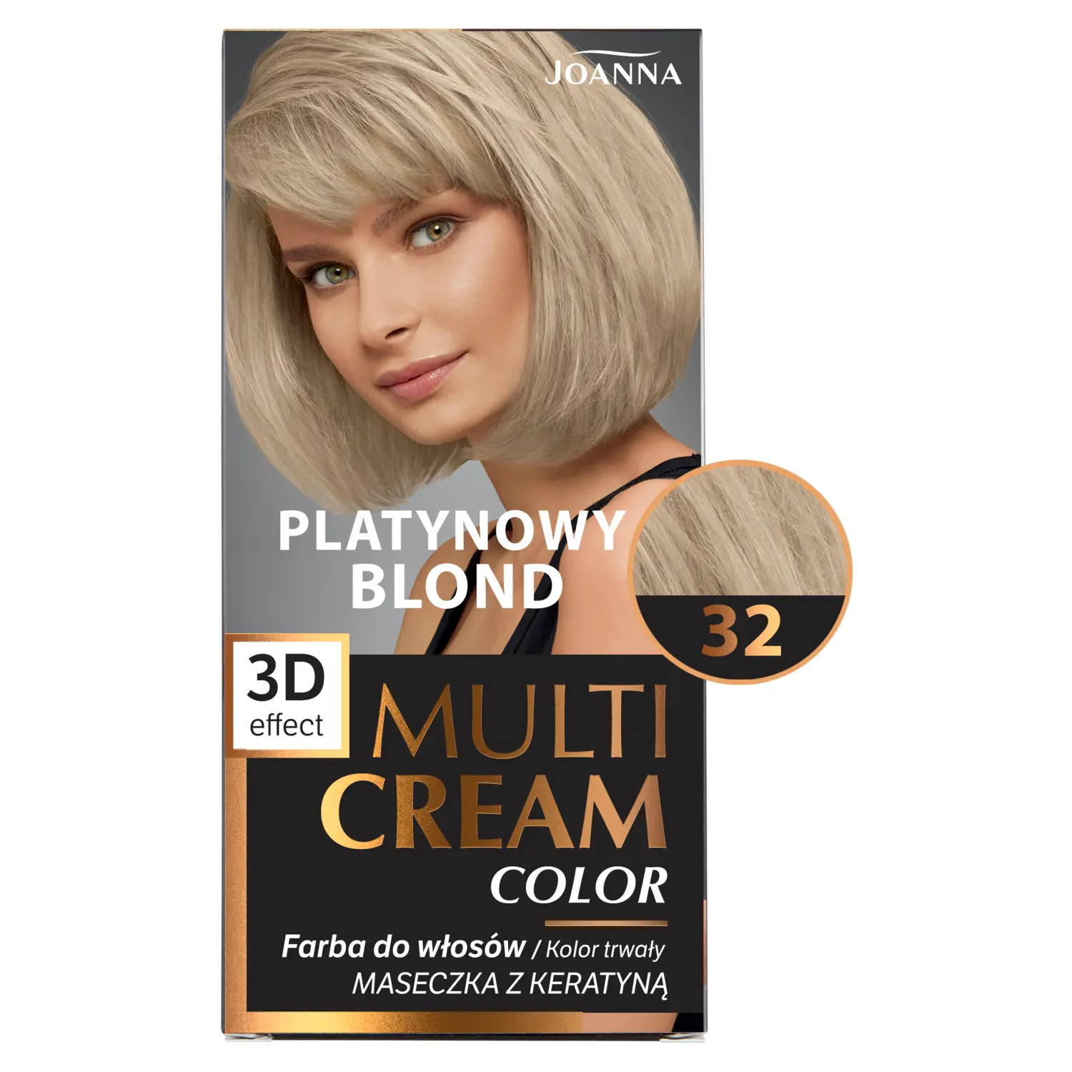 

Joanna Multi Cream Color краска для волос 32 платиновый блонд, 1 упаковка