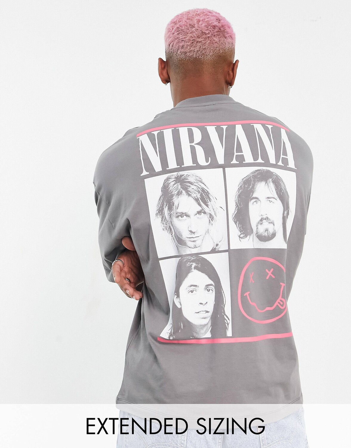 

Серая футболка с принтом Nirvana ASOS DESIGN