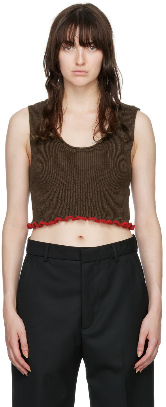 

Коричневая майка Le Bandeau Jacquemus