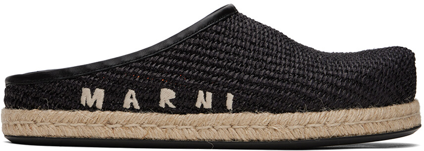 

Черные лоферы из рафии Marni