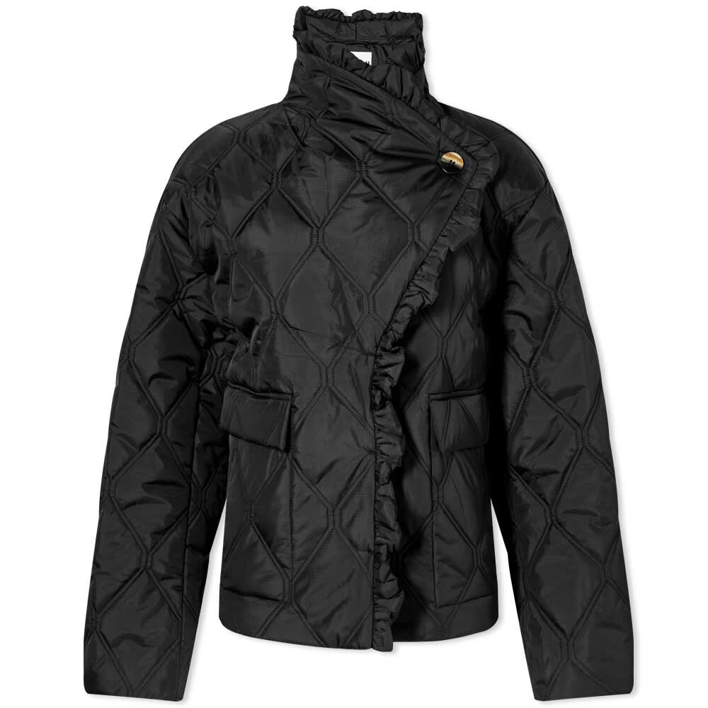 

Куртка Ripstop Quilt с оборками по краю GANNI, Черный