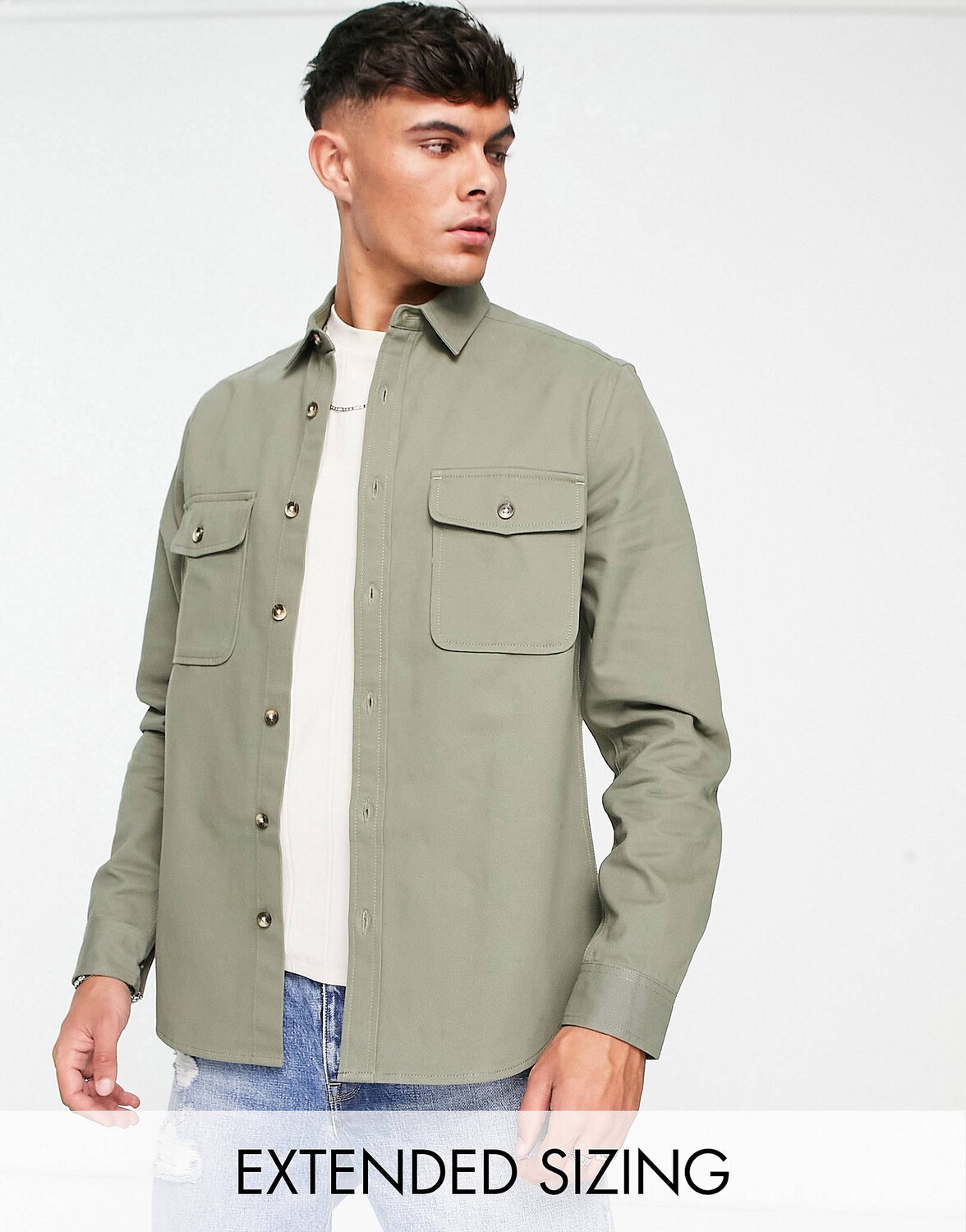 

Хлопковая куртка цвета хаки ASOS DESIGN