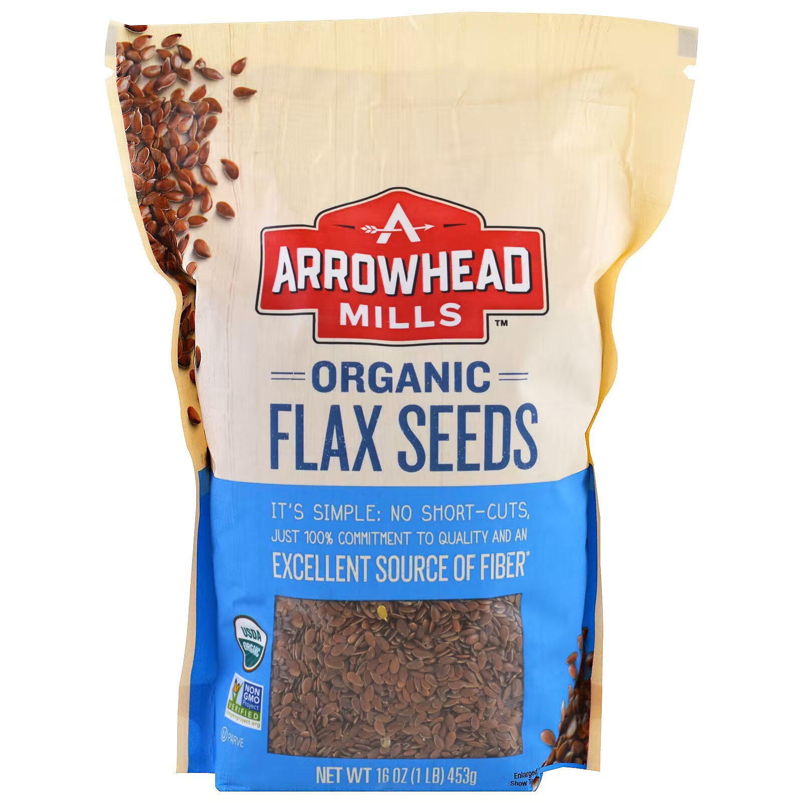 Arrowhead Mills, Органические семена льна, 453 г arrowhead mills органический амарант 453 г 16 унций