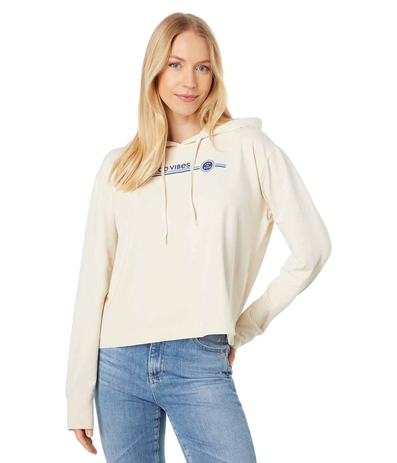 

Худи Life is Good, Good Vibes Stripe Crusher-Flex Boxy Hoodie