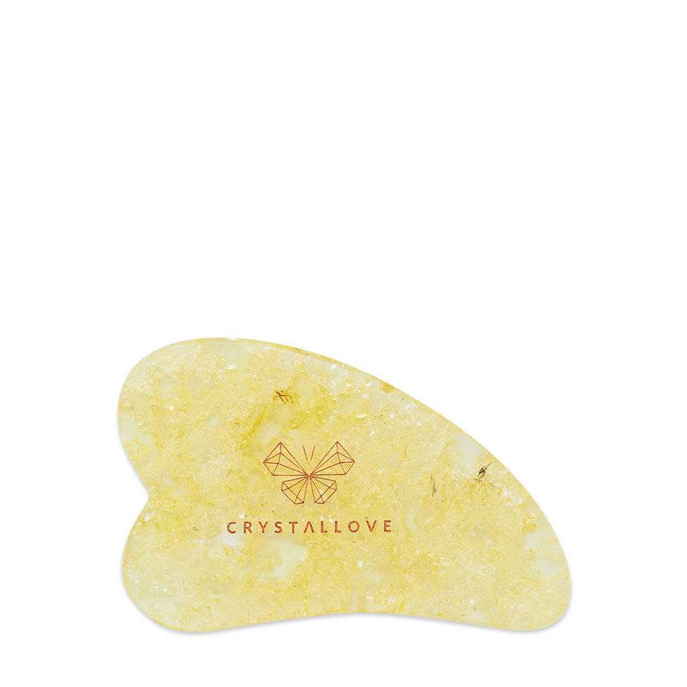 Crystallove Amber Collection Массажная пластина для лица гуаша из лимонного янтаря, 1 шт.