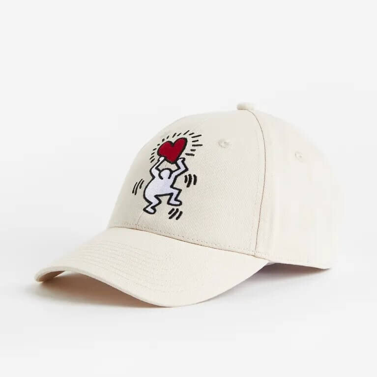 

Кепка H&M Keith Haring Embroidered-design Twill, бежевый