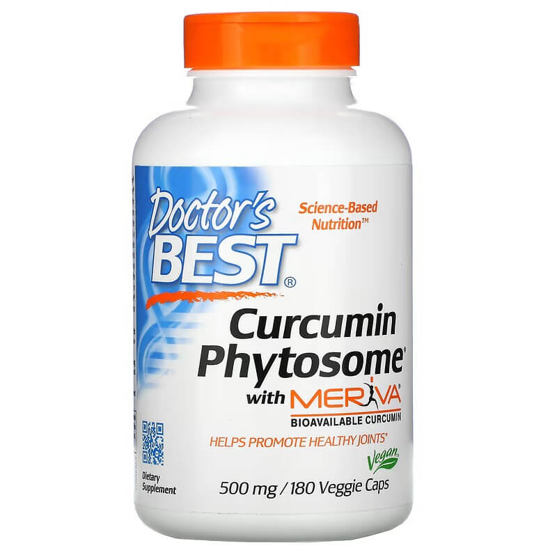 Куркумин Phytosome Doctor's Best с Meriva, 500 мг, 180 капсул куркумин doctor s best с meriva 500 мг 60 вегетарианских капсул