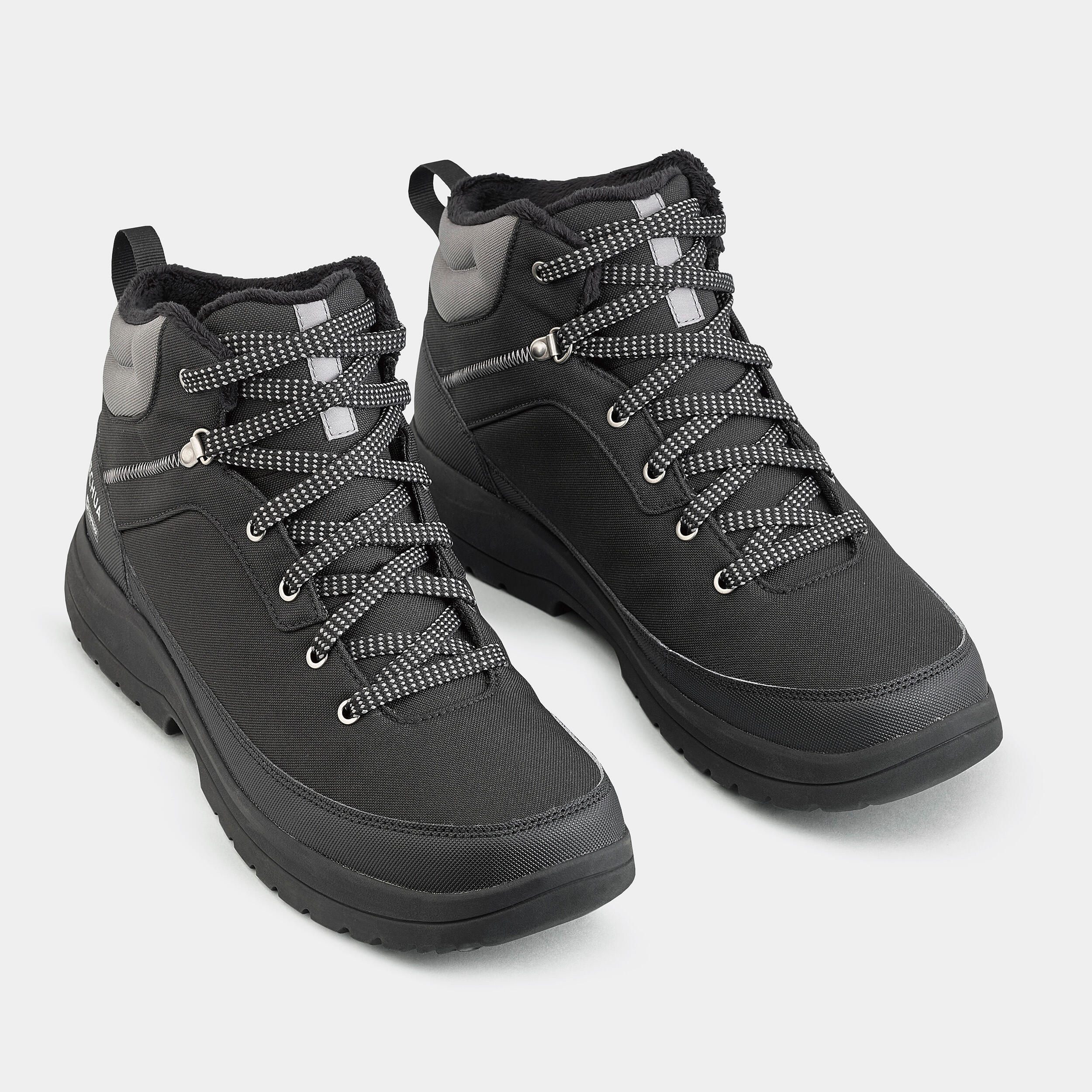 Мужские непромокаемые ботинки средней высоты для зимних походов QuechuaSH100, черный/темно-серый – заказать с доставкой из-за рубежа черезонлайн-сервис «CDEK.Shopping»