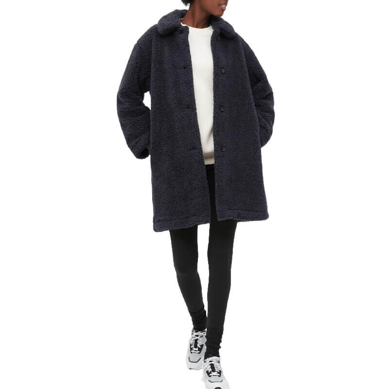 

Пальто Uniqlo Windproof Single Breasted Fleece, темно-серый (Размер M)