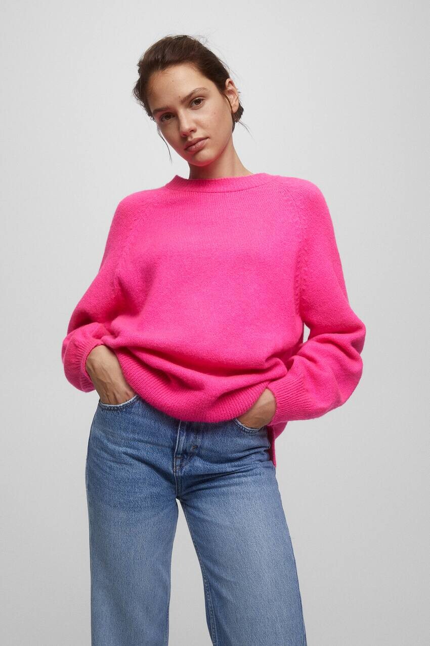 

Мягкий вязаный свитер Pull&Bear, фуксия
