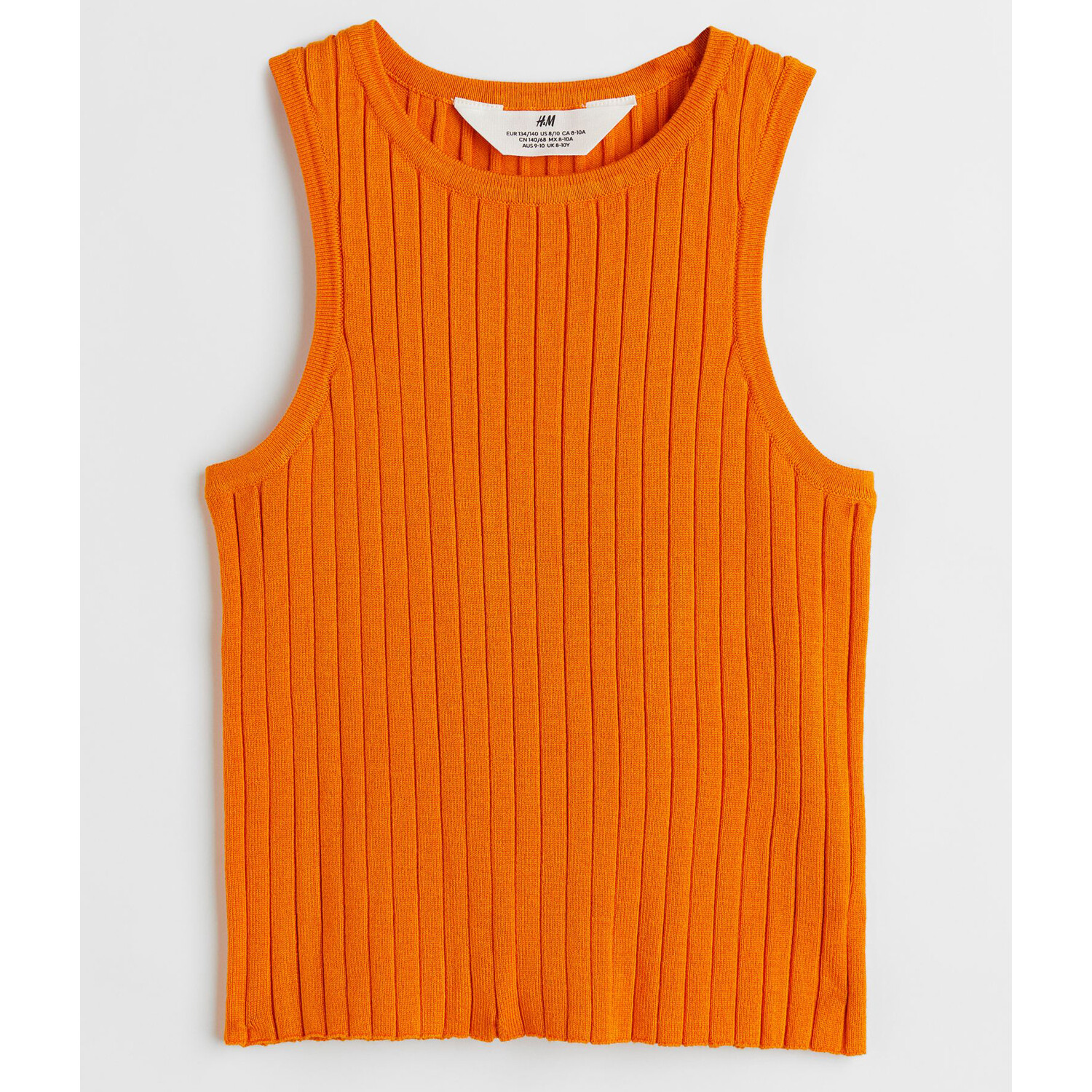 

Трикотажный топ в рубчик H&M Solid-color, оранжевый