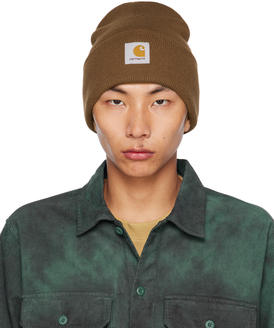 

Коричневая шапка с часами Carhartt Work In Progress