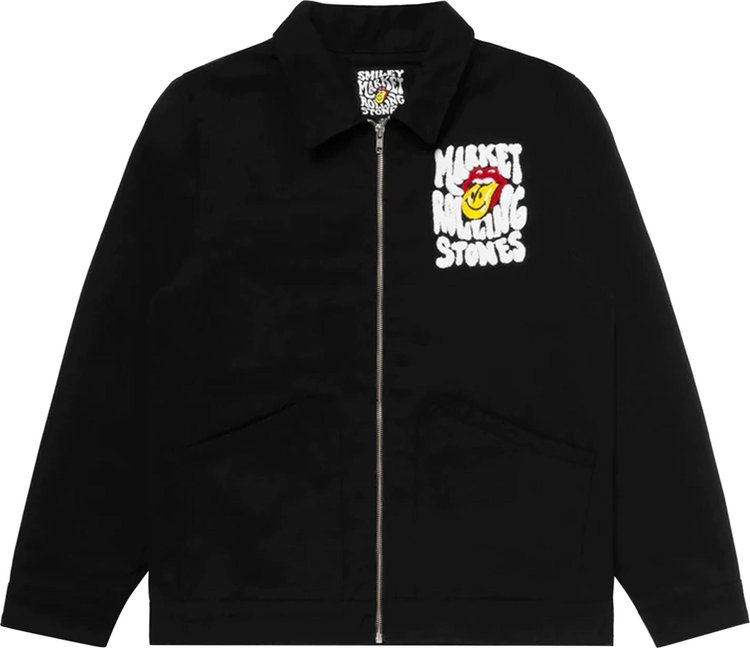 Куртка Market x Rolling Stones Smiley Garage Jacket 'Black', черный market x rolling stones world flag