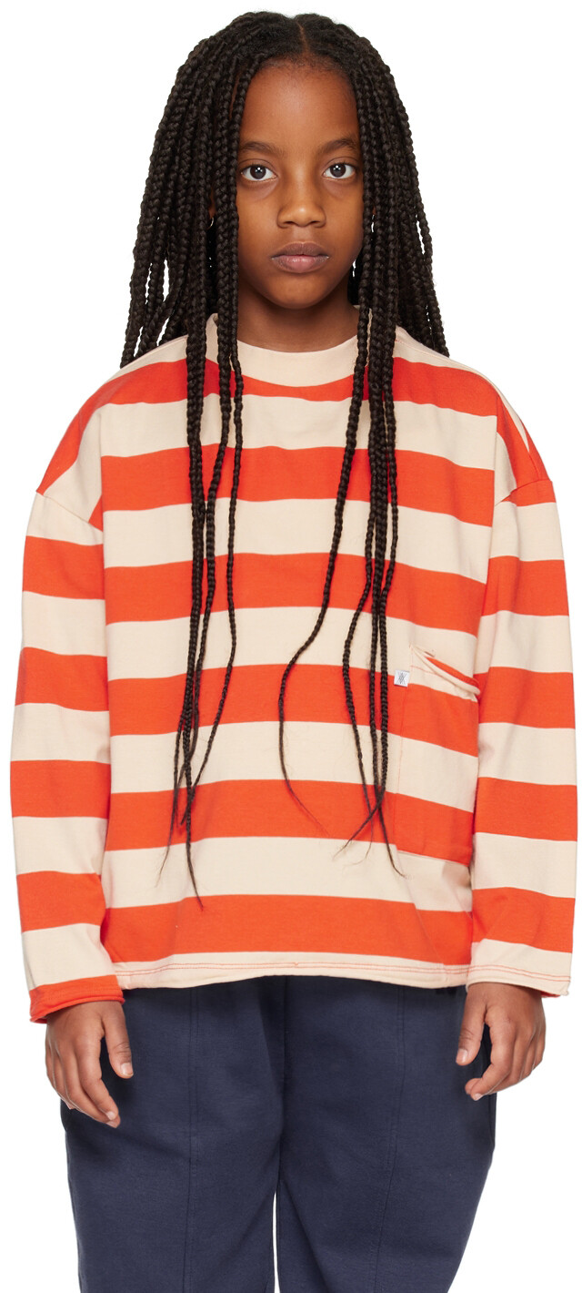 

Kids Red & Off-White легкая футболка с длинным рукавом Repose AMS
