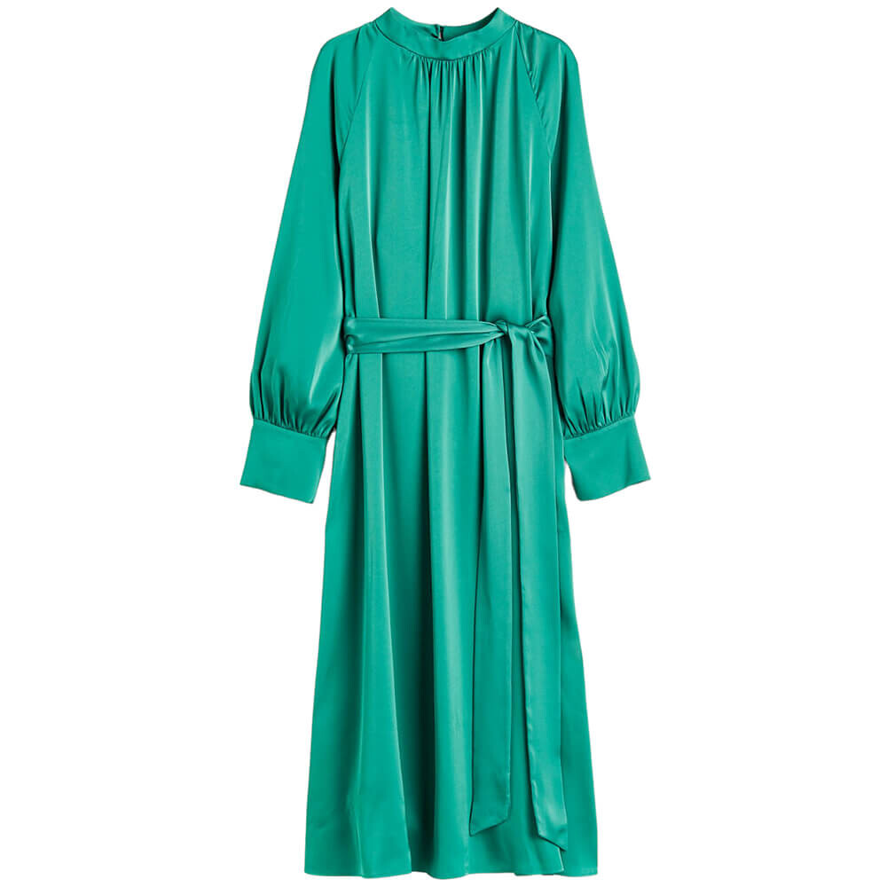 

Платье H&M Tie-belt Satin, темно-бирюзовый