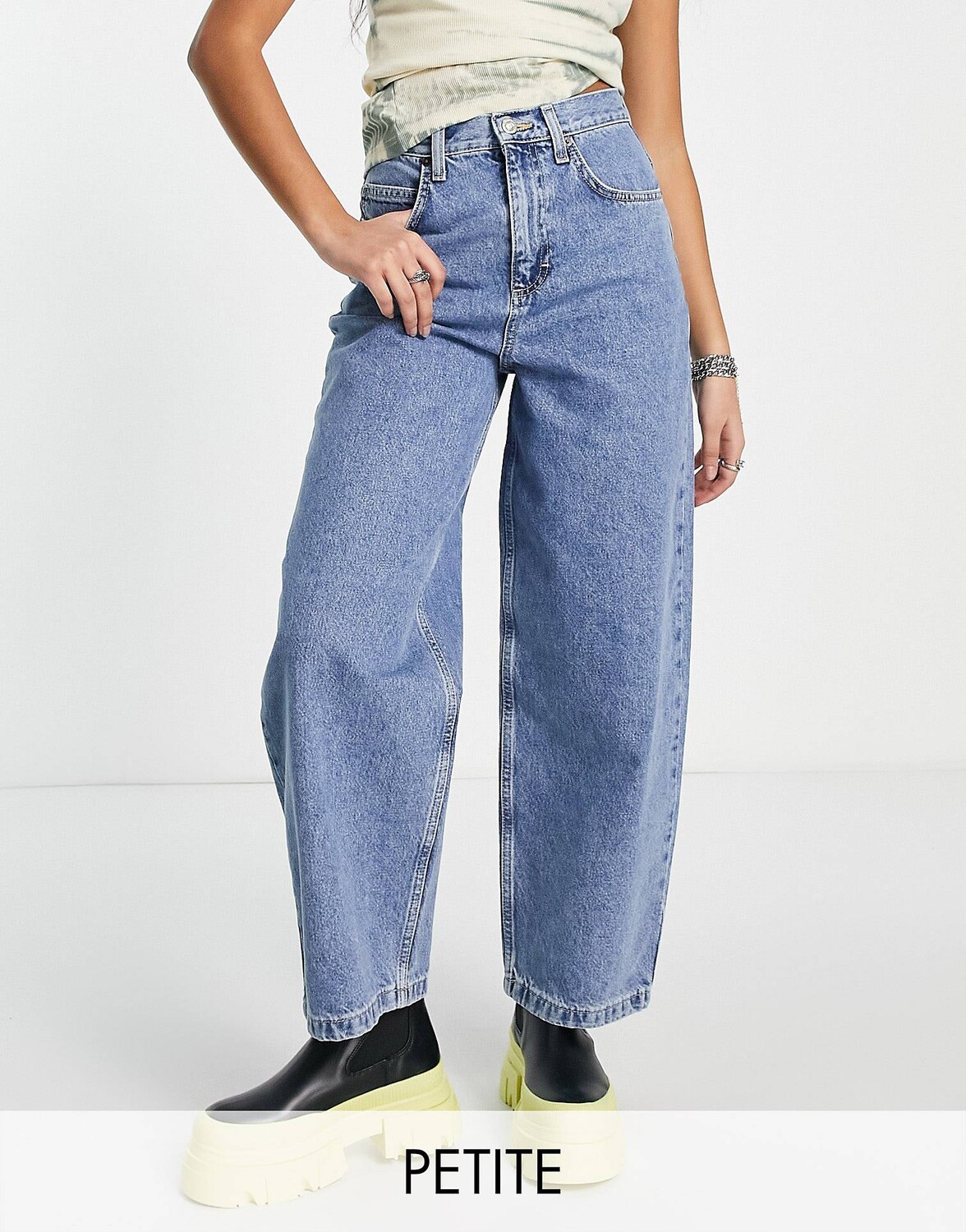

Синие джинсы Topshop Petite Baggy