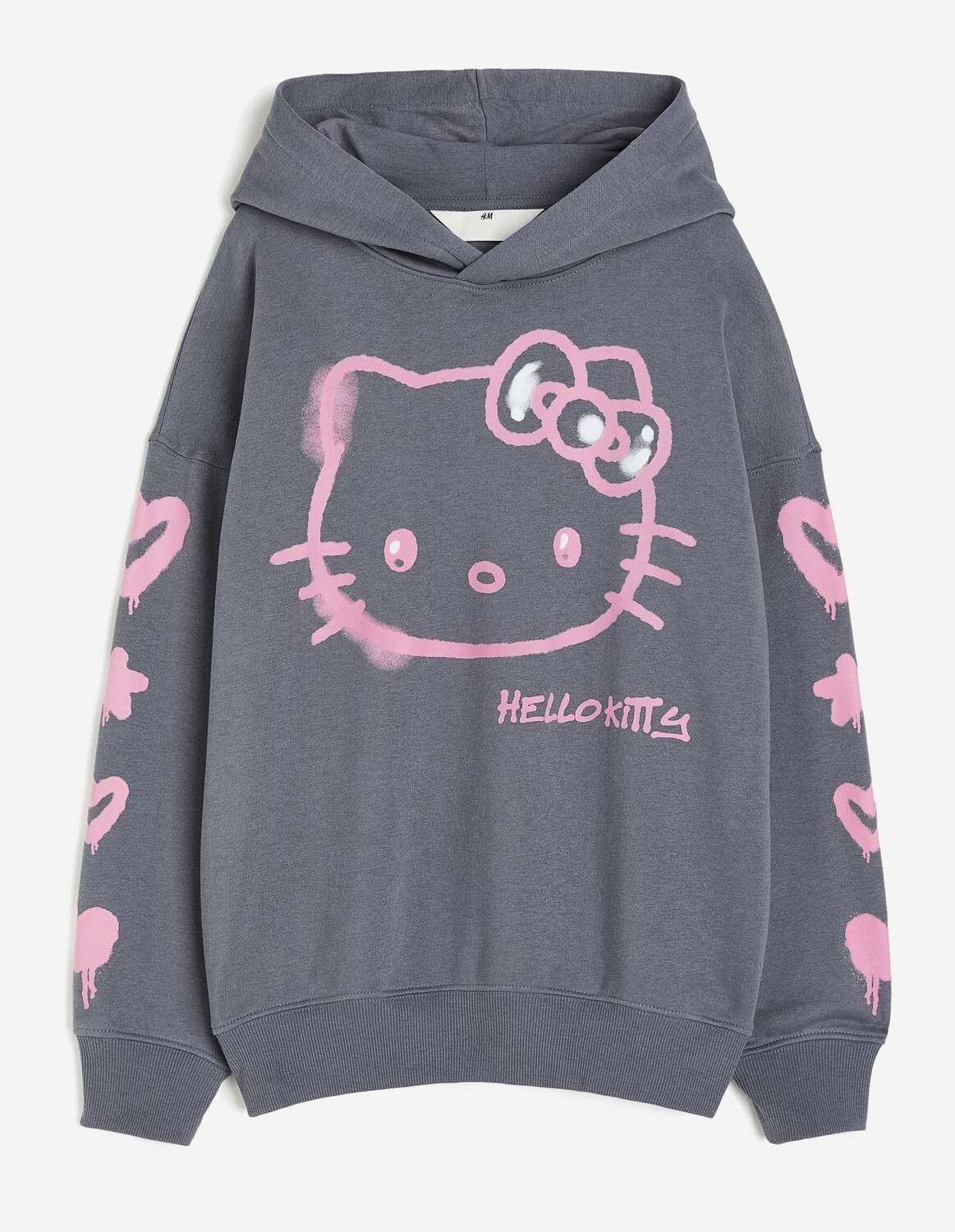 

Толстовка H&M Hello Kitty Oversized Printed, серый