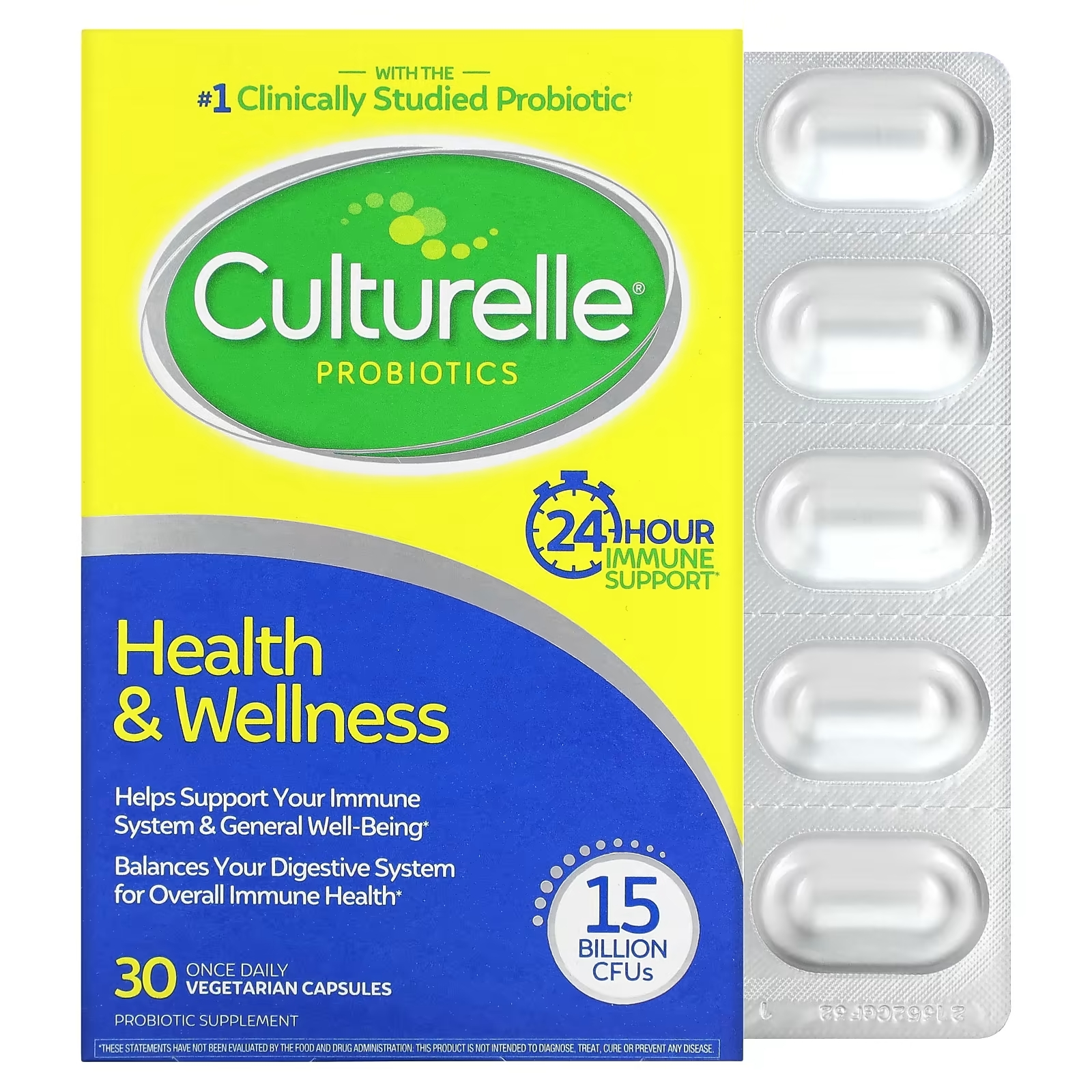 Пробиотики, Здоровье и Хорошее Самочувствие Culturelle, 30 капсул