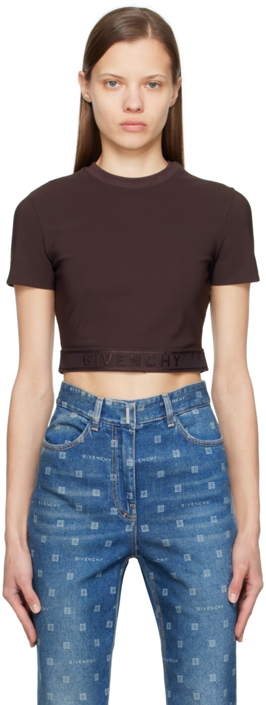 

Коричневая жаккардовая футболка Givenchy