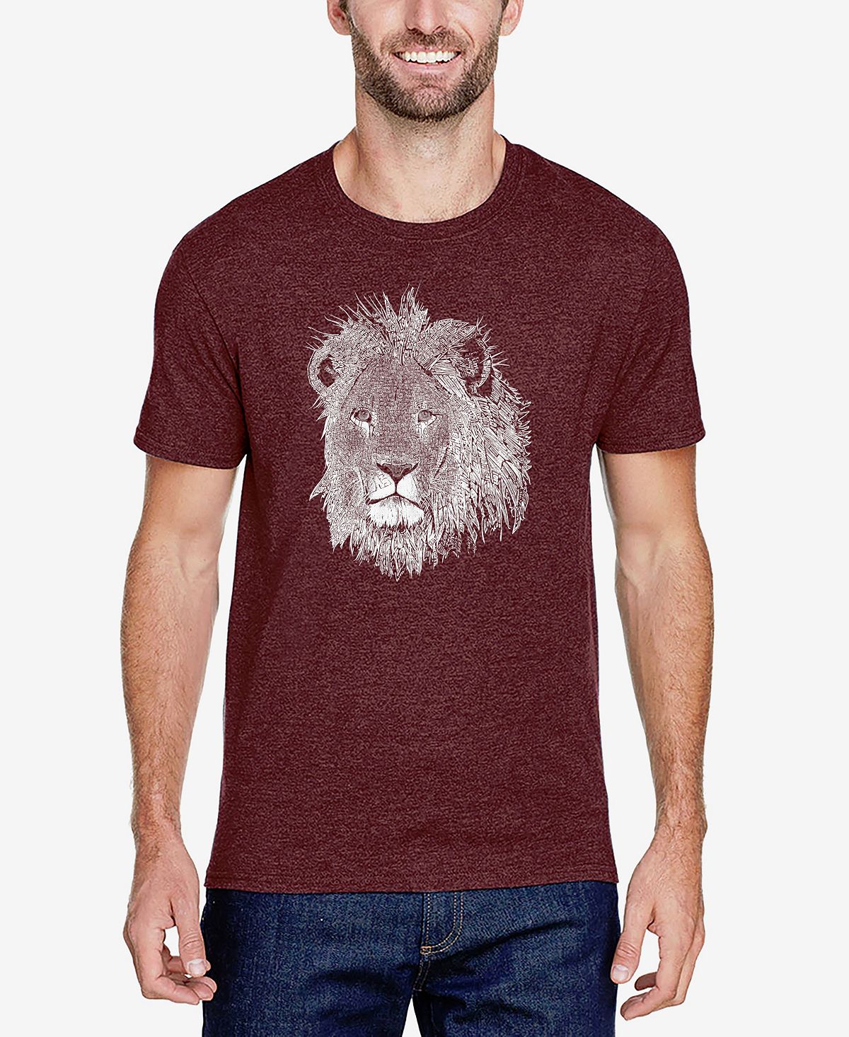 Мужская футболка premium blend word art lion LA Pop Art