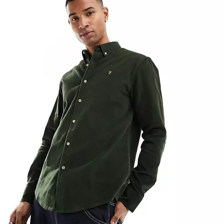 

Рубашка Farah Bowery Corduroy, зеленый