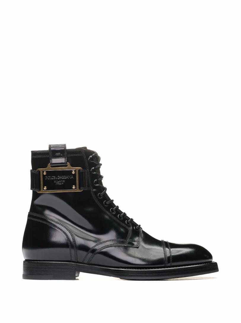 Ботинки Michelangelo Dolce&Gabbana ботинки на молнии и шнуровке с пайетками 35 черный