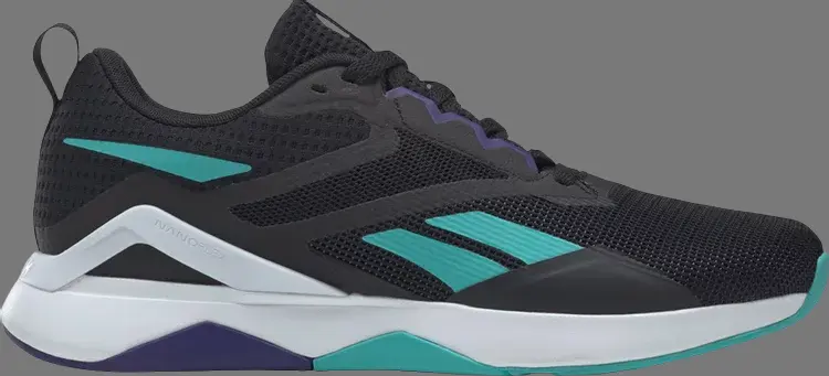 

Кроссовки nanoflex tr 2.0 'black classic teal purple' Reebok, черный