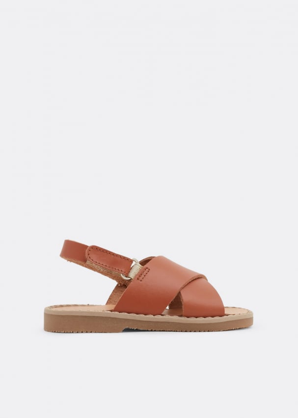 Сандалии BABYWALKER Leather sandals, коричневый