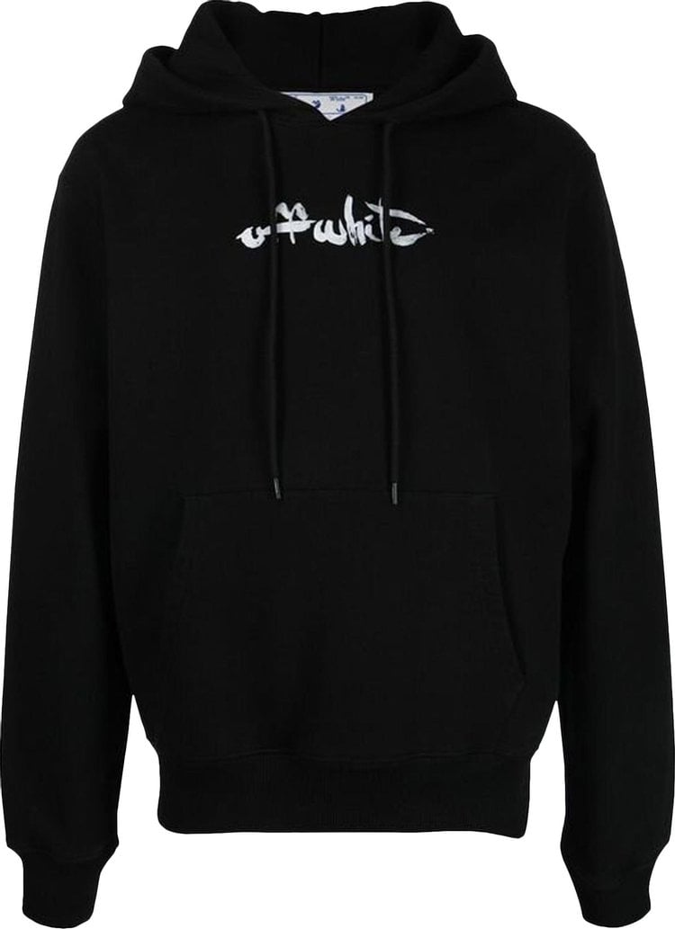 Худи Off-White Paint Arrow Slim Hoodie 'Black/White', черный - фото