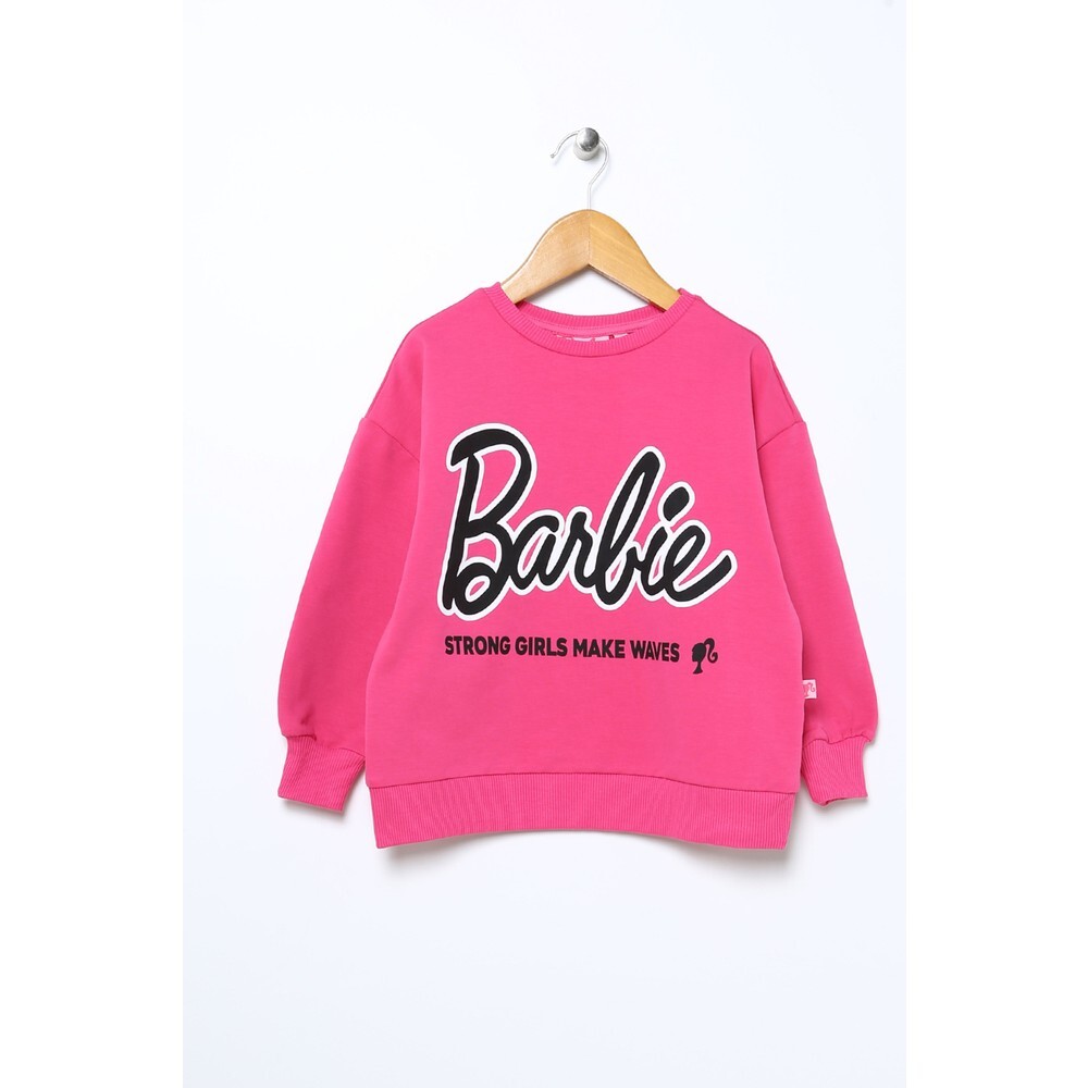 

Детская толстовка с принтом Barbie, розовый