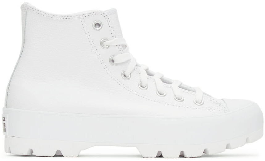 

Белые кожаные высокие кеды Chuck Taylor All Star с выступами Converse