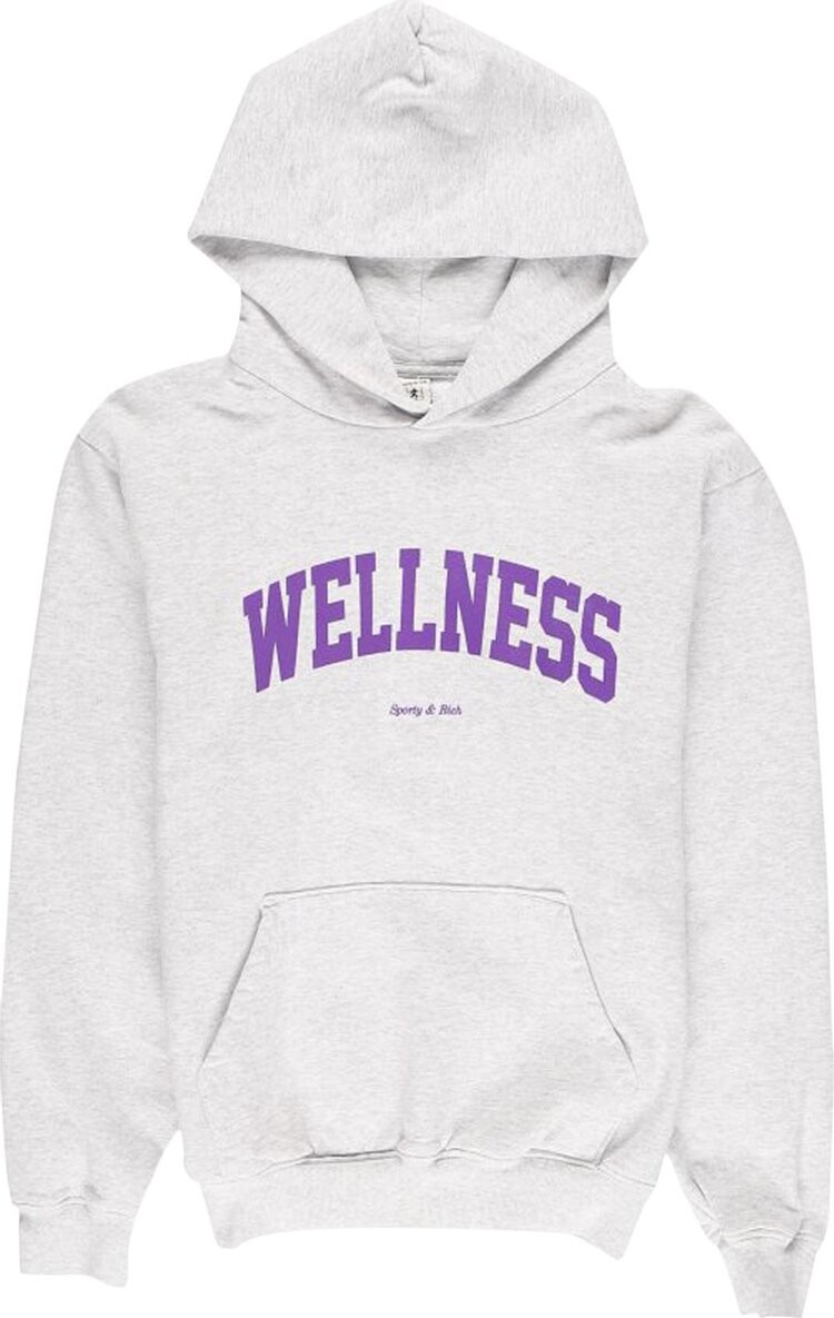 

Худи Sporty & Rich Wellness Ivy Hoodie Heather Grey/Purple, серый