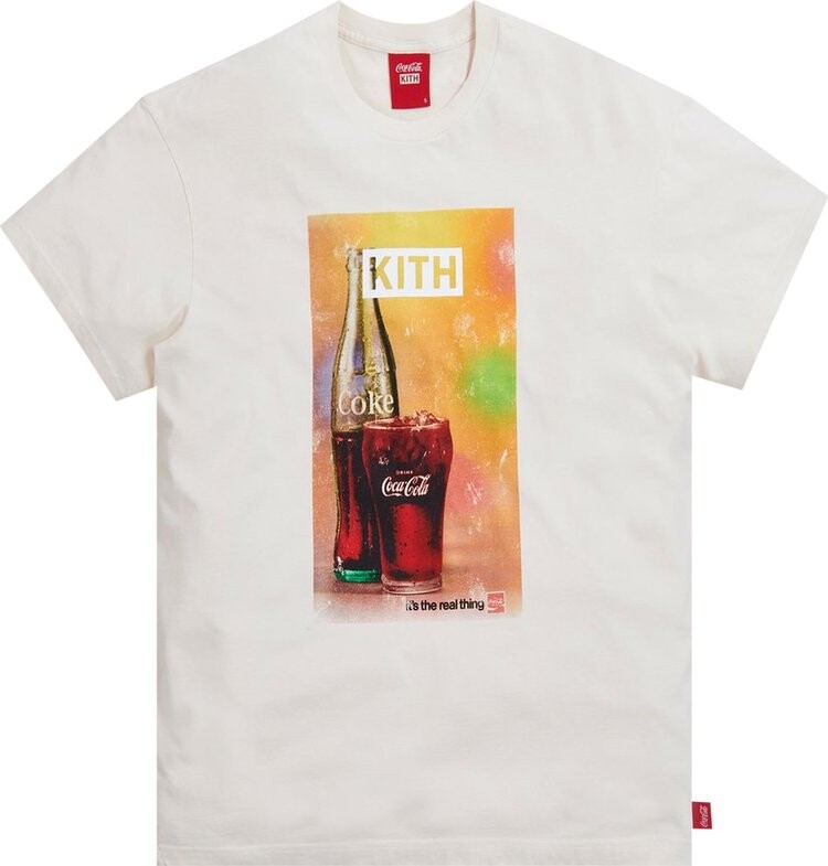 

Футболка Kith x Coca-Cola Spotlight Vintage Tee 'Ivory', кремовый, Бежевый