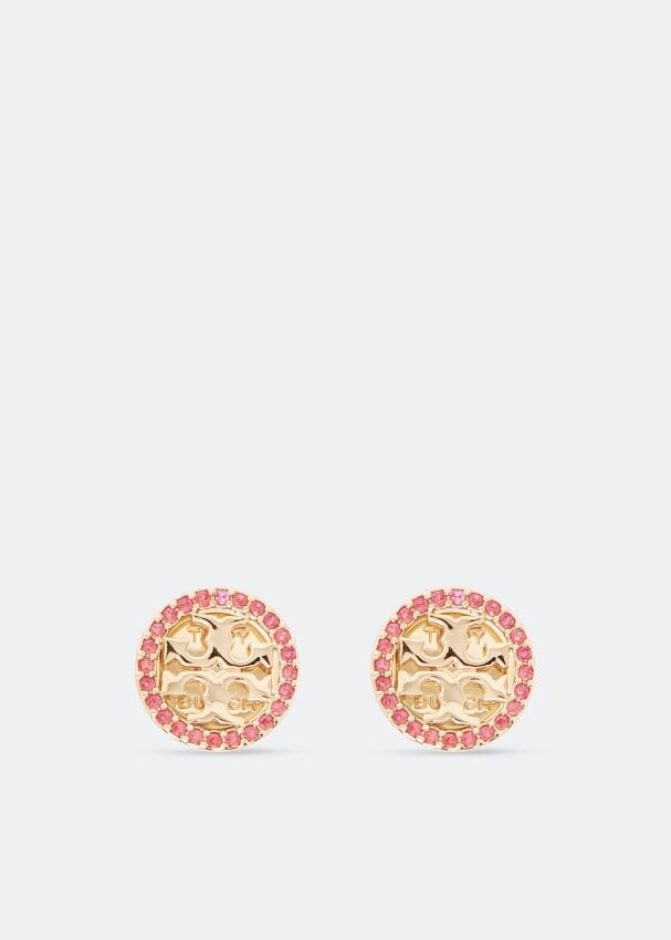 

Серьги TORY BURCH Crystal logo earrings, золотой